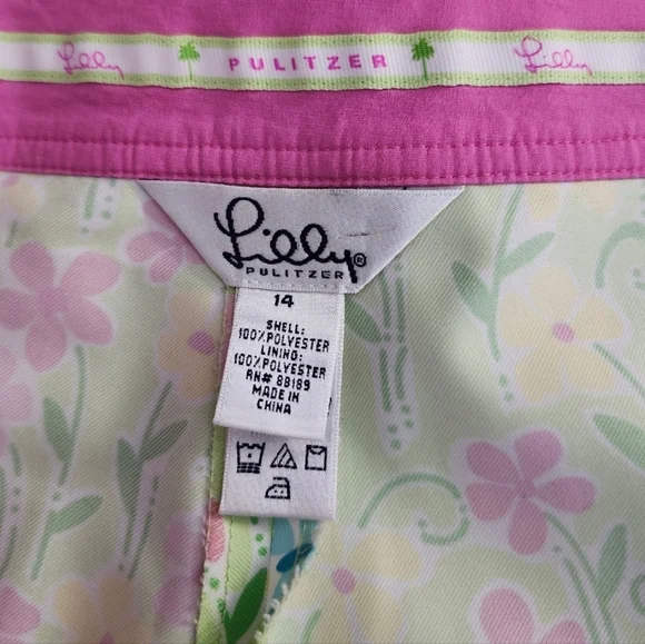 NWOT Lilly Pulitzer Women's 14 Skort Green & Pink - Picture 3 of 15